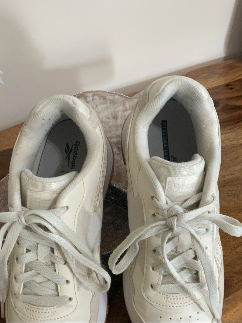 Reebok Women’s Cream and Tan Sneakers with Leopard Accent - Picture 5 of 5